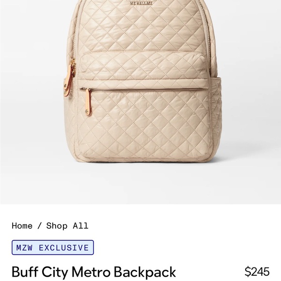NWT MZ Wallace “City” Backpack in Buff - Picture 5 of 5